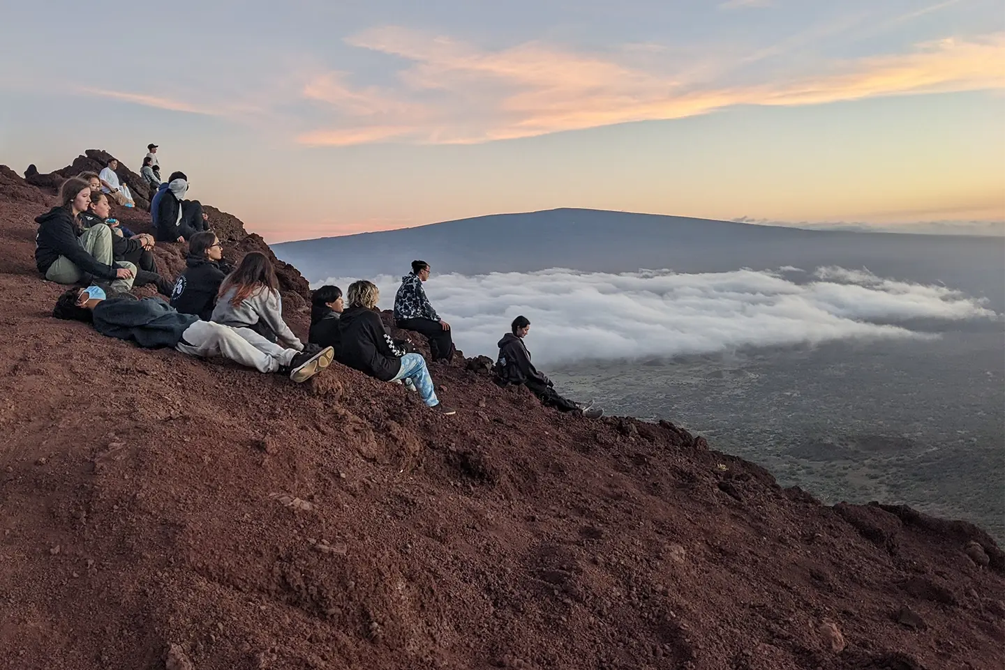 Experiencing sunset high atop Mauna Kea
